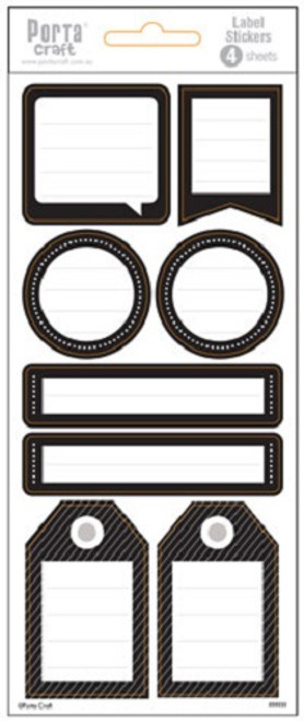 Label Stickers Note Black 4 Sheets (Product # 135839)