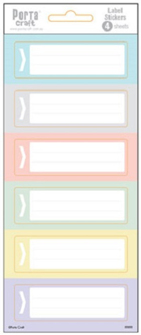 Label Stickers Rectangle Pastel 4 Sheets (Product # 135884)