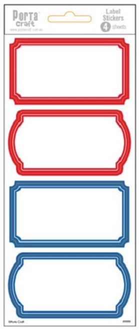 Label Stickers Classic Red & Blue 4 Sheets (Product # 136003)