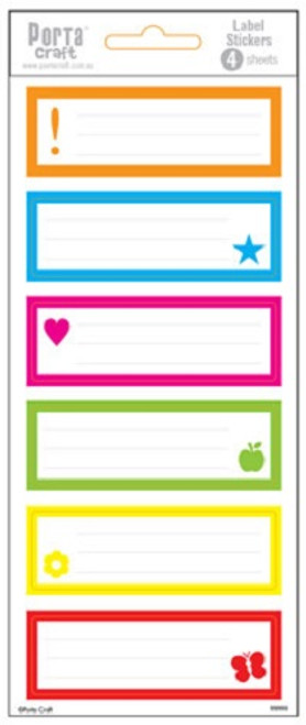 Label Stickers Rectangle Funky 4 Sheets (Product # 136027)