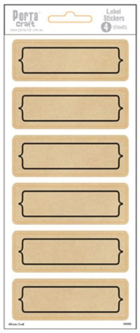 Label Stickers Kraft Paper Rectangle 4 Sheets (Product # 136072)