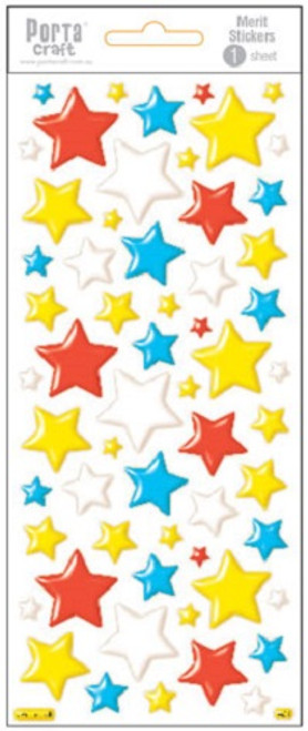 Merit Stickers Puffy Speech Multi Stars 1 Sheet (Product # 136157)