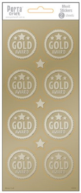 Merit Stickers Foil Embossed Gold Award 2 Sheets (Product # 136201)