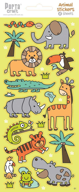 Sticker Sheets #1 Animals (Design C) 4 Sheets (Product # 128152.01C)