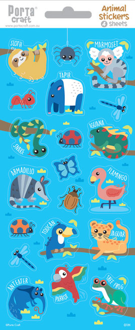Sticker Sheets #1 Animals (Design H) 4 Sheets (Product # 128152.01H)