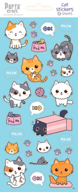 Sticker Sheets #5 Cat (Design B) 4 Sheets (Product # 128152.05B)