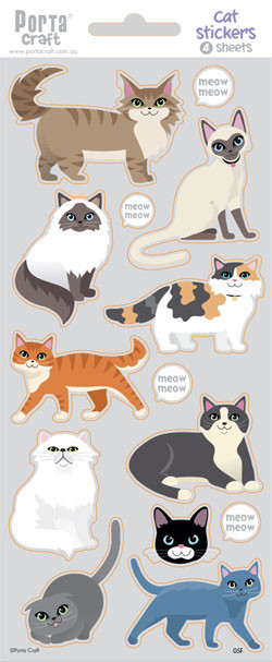 Sticker Sheets #5 Cat (Design F) 4 Sheets (Product # 128152.05F)