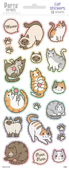 Sticker Sheets #5 Cat (Design G) 2 Sheets (Product # 128152.05G)