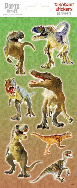 Sticker Sheets #6 Dinosaur (Design D) 4 Sheets (Product # 128152.06D)