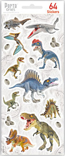 Sticker Sheets #6 Dinosaur (Design J) 4 Sheets (Product # 128152.06J)