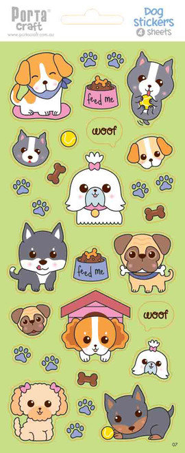 Sticker Sheets #7 Dog (Design A) 4 Sheets (Product # 128152.07A)