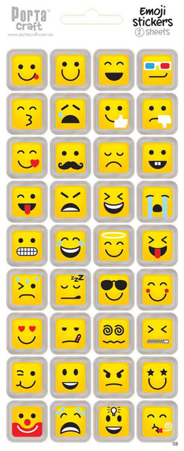 Sticker Sheets #8 Emoji (Design A) 2 Sheets(Product # 128152.08A)