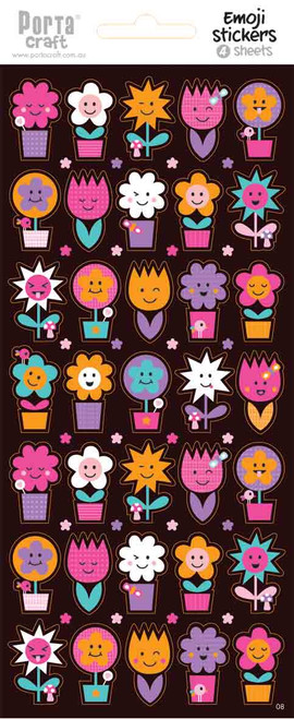 Sticker Sheets #8 Emoji (Design C) 4 Sheets (Product # 128152.08C)