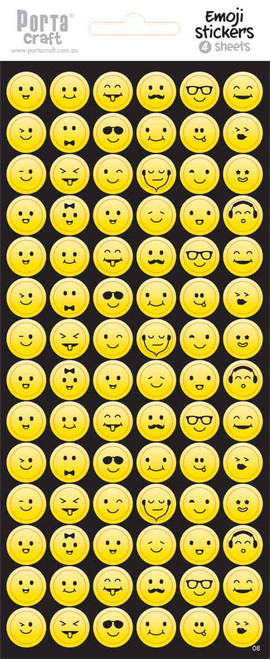 Sticker Sheets #8 Emoji (Design D) 4 Sheets (Product # 128152.08D)