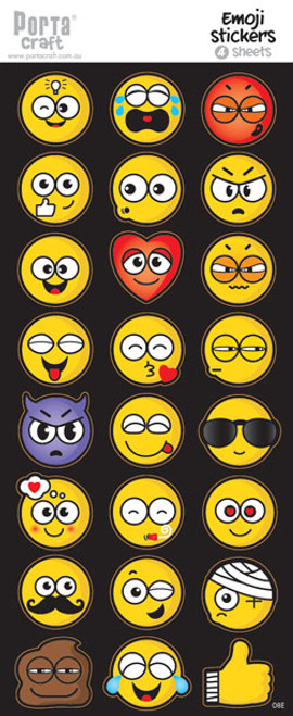 Sticker Sheets #8 Emoji (Design E) 4 Sheets (Product # 128152.08E)