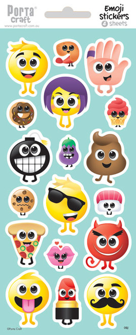 Sticker Sheets #8 Emoji (Design J) 4 Sheets (Product # 128152.08J)