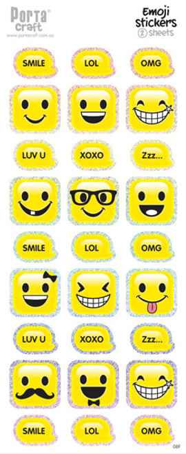 Sticker Sheets #8 Emoji (Design F) 2 Sheets (Product # 128152.08F)