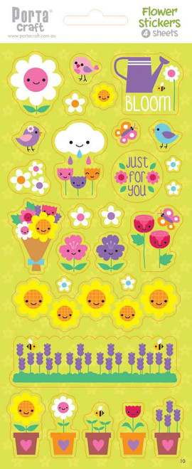 Sticker Sheets #10 Flower (Design A) 4 Sheets (Product # 128152.10A)