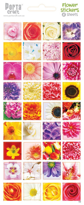 Sticker Sheets #10 Flower (Design B) 4 Sheets (Product # 128152.10B)