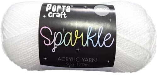 Sparkle Acryl Yarn 50g 170m True White (Product # 163191)