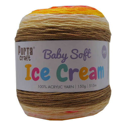 Baby Ice Cream Yarn 150g 515m 3ply Tangerine Time (Product # 158197)