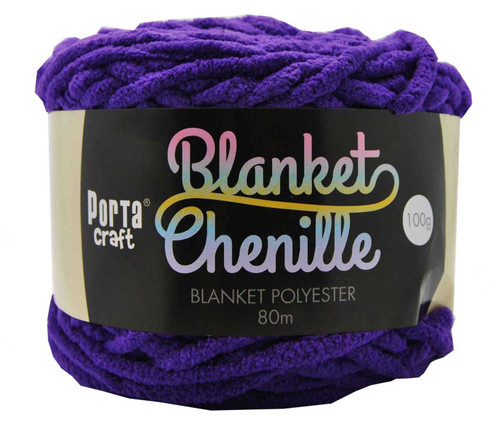 Chenille Blanket Yarn 100g 80m 12ply Purple (Product # 151464)