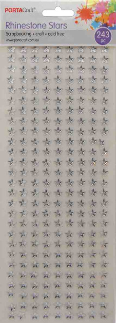 Rhinestone Sheet Stars  8mm 243pc Clear 1 Sheet (Product # 143483)