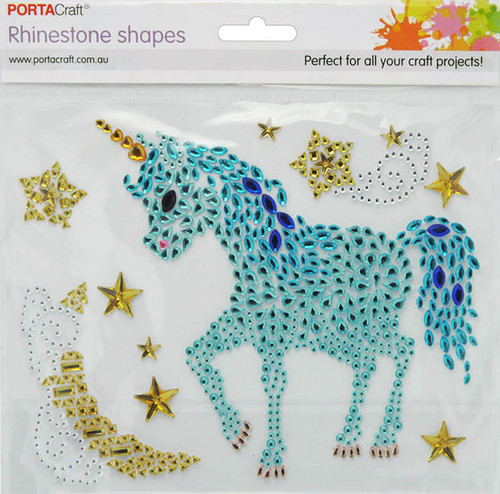 Rhinestone Decal Unicorn & Stars 10pk 1 Sheet (Product # 155967)