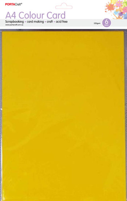 A4 Card 230gsm 6pk Primrose Yellow (Product # 123447)