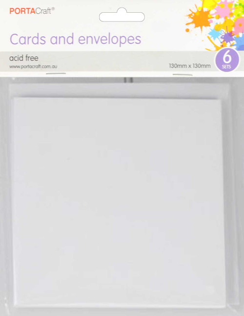 Cards & Envelopes SQ 13cm 6pk White (Product # 116388)