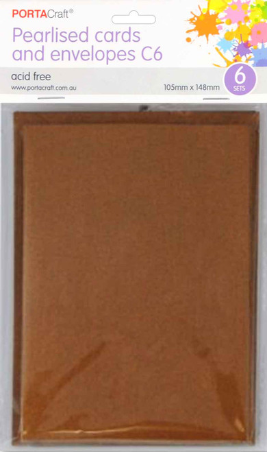 Pearlise Card & Envelope C6 6pk Bronze (Product # 071250)