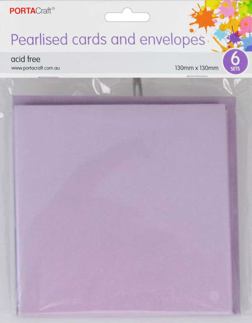Pearlise Card & Envelope SQ 13x13 6pk Lilac (Product # 059005)