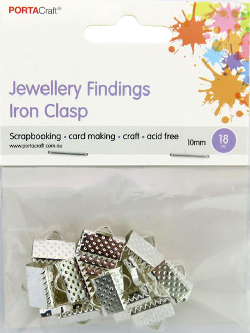 Jewellery Findings Iron Clasps 10mm 18pk Silver (Product # 164884)