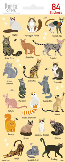 Sticker Sheets #005 Cat (Design Q) 1 Sheets (Product # 128152.05Q)