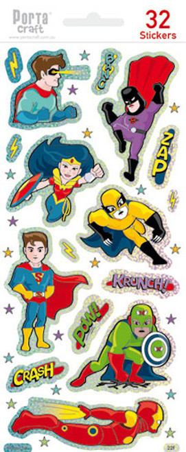 Sticker Sheets #022 Super Hero (Design F) 1 Sheets (Product # 128152.22F)