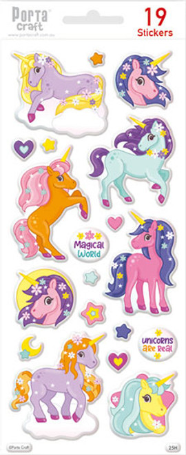 Sticker Sheets #025 Unicorn (Design H) 1 Sheet (Product # 128152.25H)