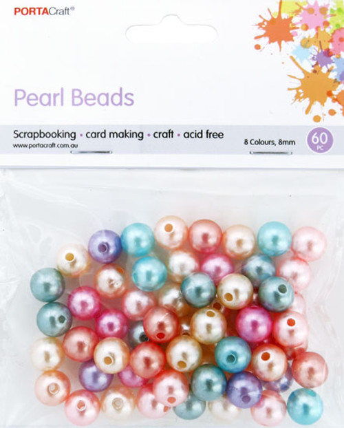 Beads Pearl  50g 8mm Multicolour (Product # 165133)