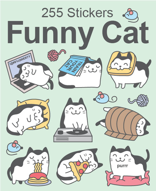 Sticker Books Funny Cat 255 Stickers (F01D45)