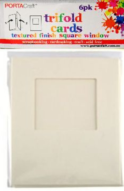 Texture Card Trifold  A6 (Rectangle) Window 6pk Cream (Product #078754)
