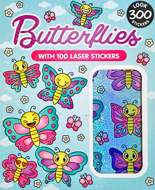 Sticker Books Butterflies 200 Stickers & 100 Laser Stickers (F05D04)