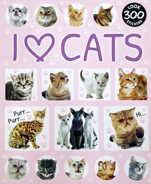 Sticker Books I Love Cats 300 Stickers (F05D22)