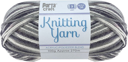 Knitting Yarn 100g 270m 8ply Multi Storm Cloud (Product # 189528)