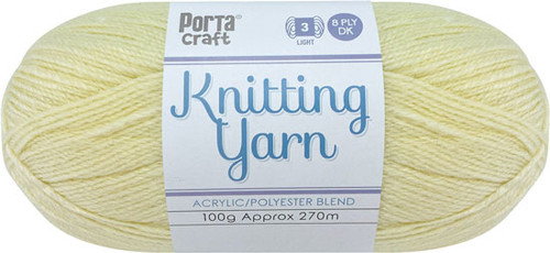 Knitting Yarn 100g 270m 8ply Solid Buttermilk (Product # 189030)