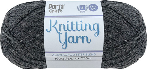 Knitting Yarn 100g 270m 8ply Solid Titanium (Product # 189054)