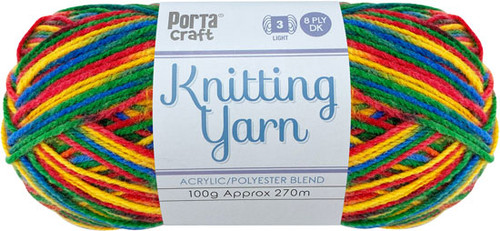 Knitting Yarn 100g 270m 8ply Multi Primary (Product # 189597)