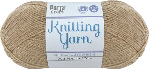 Knitting Yarn 100g 270m 8ply Solid Latte (Product # 189092)