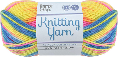 Knitting Yarn 100g 270m 8ply Multi 07 Bubblegum (Product # 189689)