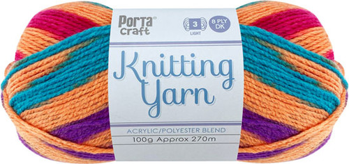Knitting Yarn 100g 270m 8ply Multi Fruit Tingle (Product # 189696)