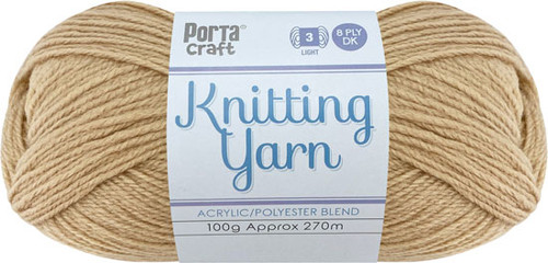 Knitting Yarn 100g 270m 8ply Solid Caramilk (Product # 189108)