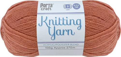 Knitting Yarn 100g 270m 8ply Solid Peachy (Product # 189177)